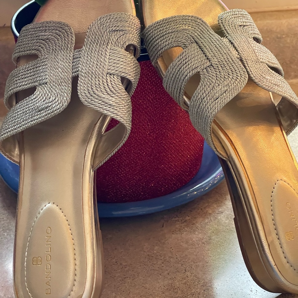 Bandolino Gold and Silver Women Sandals